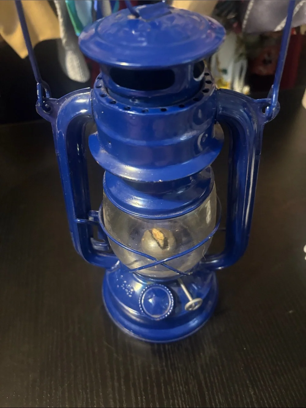 Bright Blue Metal Farmhouse Lantern - Home Accents